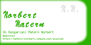 norbert matern business card